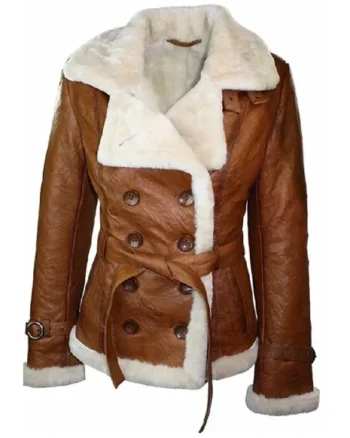 Rachael Aviator Double Breasted Leather Jacket