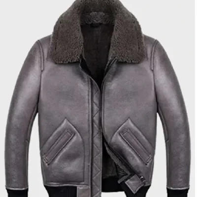 Robinson Shearling Grey B2 Leather Jacket