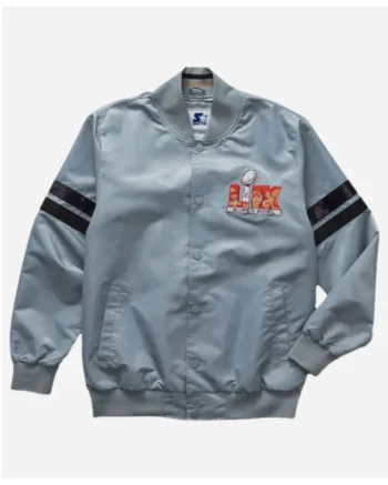 Roc Nation Super Bowl LIX Grey Satin Jacket