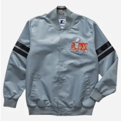 Roc Nation Super Bowl LIX Grey Satin Jacket