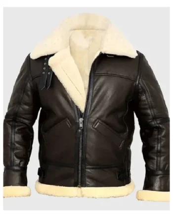 Roy B-3 Shearling Brown Leather Aviator Jacket