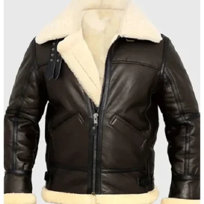 Roy B-3 Shearling Brown Leather Aviator Jacket