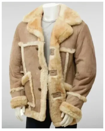 SF-0325 Heavy Shearling Beige Suede Jacket