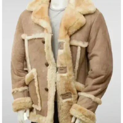 SF-0325 Heavy Shearling Beige Suede Jacket