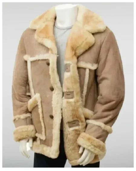 SF-0325 Heavy Shearling Beige Suede Jacket