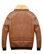 Samuel Tan Brown Shearling Fur SF Bomber Warm Winter Leather Jacket