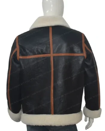 Scott-SF Bomber Pilot Flight Cargo Style Aviator Real Shearling Fur Leather Jacket