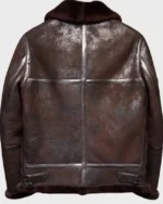 Shawn Distressed SF Shearling Brown Leather Jacket