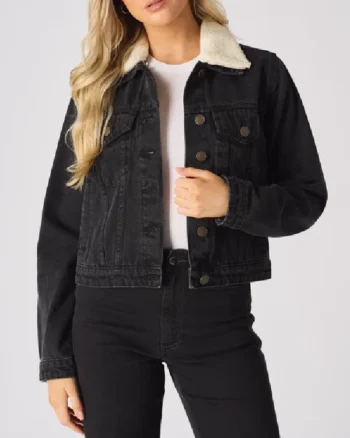 Sherpa Lined Denim Jacket Womens