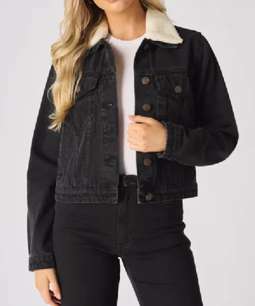 Sherpa Lined Denim Jacket Womens