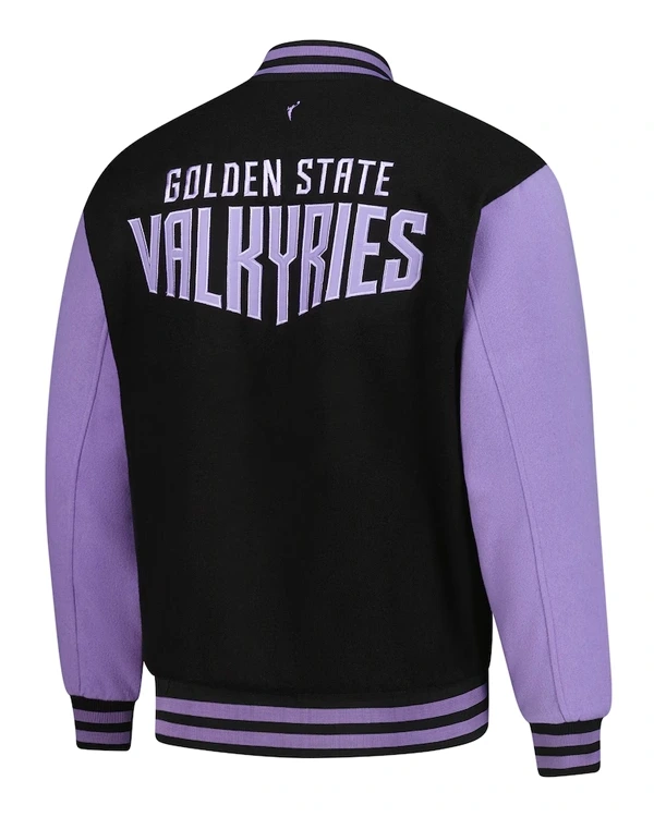 Shop Unisex Golden State Valkyries Fisll Eclipse Black Full-snap Varsity Jacket