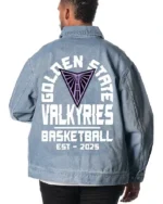 Shop Unisex The Wild Collective Golden State Valkyries Full-zip Denim Jacket Blue Sale