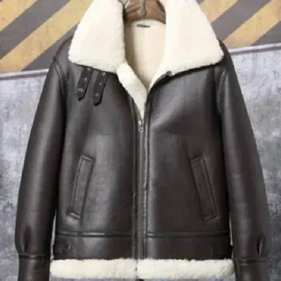 Stephen Dark Coffee Brown SF Shearling Jacket