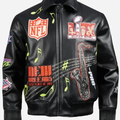 Super Bowl LIX 2025 Black Leather Jacket