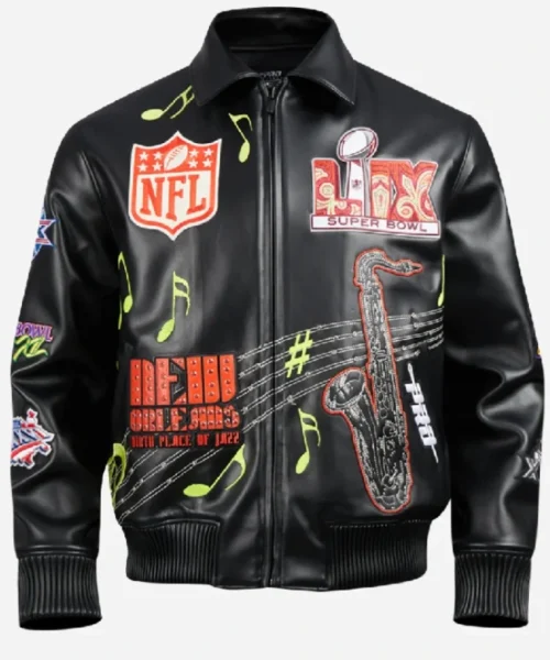 Super Bowl LIX 2025 Black Leather Jacket