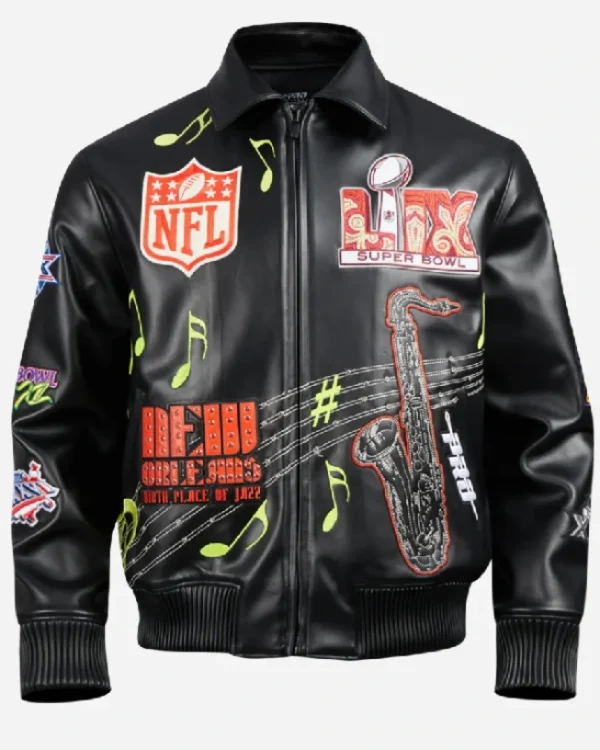 Super Bowl LIX 2025 Black Leather Jacket