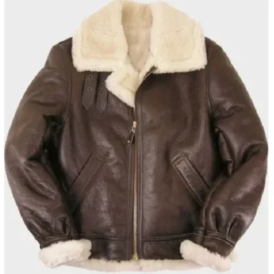 Thomas SF Shearling Sheepskin Brown Leather Jacket