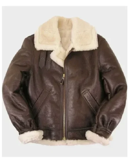 Thomas SF Shearling Sheepskin Brown Leather Jacket