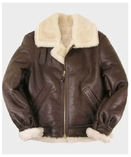 Thomas SF Shearling Sheepskin Brown Leather Jacket