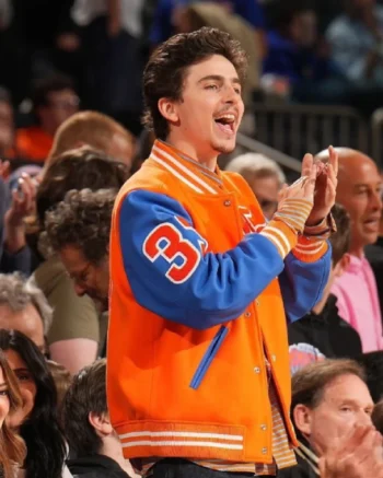 Timothée Chalamet Knicks Game Jacket site
