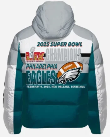 Winning Team Philadelphia Eagles Super Bowl LIX 2025 Puffer Hooded Jacket