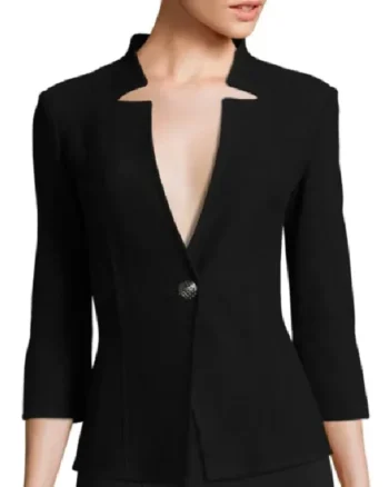 Yellowstone S04 Beth Dutton Black Inverted Notch Neck Jacket - Image 2