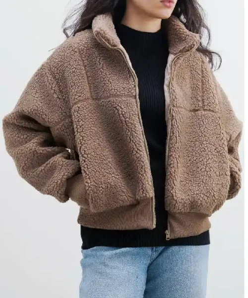 Zipper Style Sherpa Jacket Women