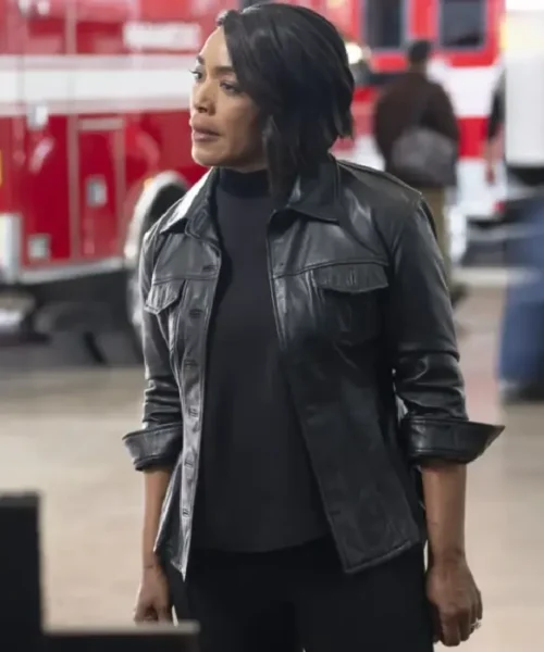 9-1-1 S08 Angela Bassett Black Leather Jacket
