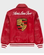 Aime Leon Dore × Porsche Leather red Jacket back