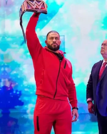 American Professional Wrestler Roman Reigns WWE 2022 Red Tracksuit For Mens