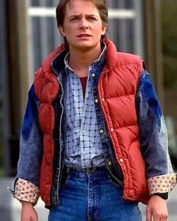 Back to the Future Marty McFly Puffer Vest Red