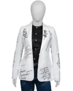 Bold And The Beautiful Katherine Kelly Lang White Printed Blazer