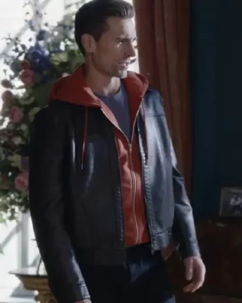 Buy Andrew W. Walker Movie The Reluctant Royal 2025 Johnny Payne Black Leather Jacket Sale