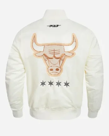 NBA Chicago Bulls 2025 Cream Bomber Jacket - Image 2