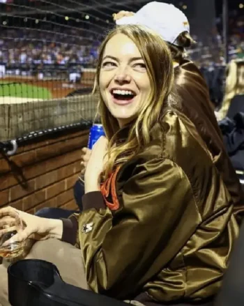 Buy Emma Stone Satin Bomber San Diego Padres