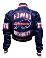 Buy Howard University Bison Blue Satin Varsity Bomber Jacket Sale