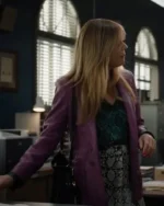 Buy Kaitlyn Olsen TV-Series High Potential Season 01 Morgan Gillory Purple Leather Jacket Sale