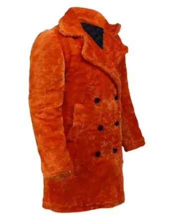 Buy Lisa Kudrow Friends Season 05 Phoebe Buffay Orange Fur Coat Sale side post