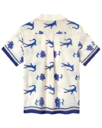 Buy Lochlan Ratliff The White Lotus S03 Sam Nivola Crocodile & Floral Print Shirt Sale back