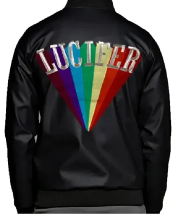 Lucifer Rising Rainbow Black Satin Jacket - Image 2
