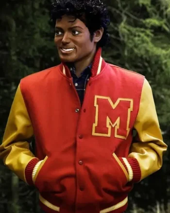 Thriller M Logo Michael Jackson Varsity Jacket - Image 2