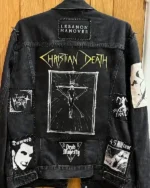 Buy Men Black Denim Goth Battle Jacket Sale