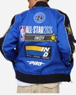 Buy NBA All-Star 2024 Pro Standard Game Blue Vintage Bomber Jacket For Unisex Sale