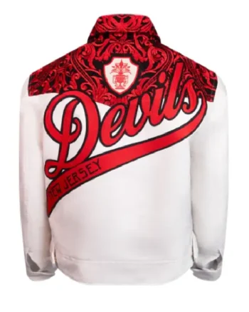 Buy NHL 2025 New Jersey Devils White Suede Leather Jacket For Men and Women Sale