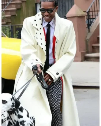 Buy NYC Harlem Photoshoot For Vogue 2025 A$AP Rocky White Trench Coat sale