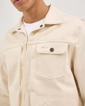 Cowboy 2025 Unisex Cream Denim Jacket - Image 3