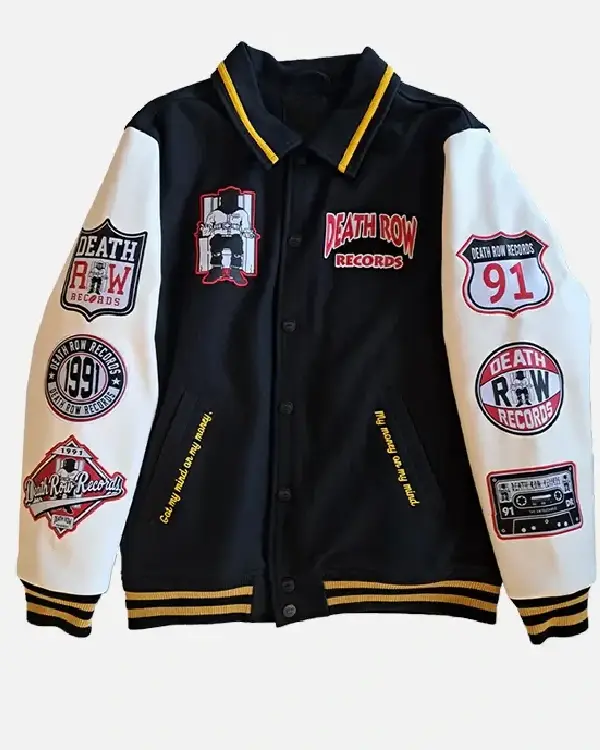 Buy Record Label Death Row Records Black and White Varsity Bomber