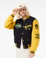 Buy Recreation – Unisex Lacoste Two-Tone Wool Bomber Varsity Jacket Sale