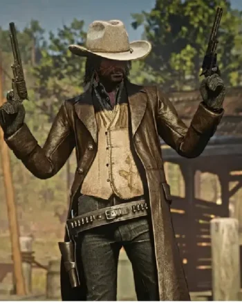 Buy Red Dead Redemption 2 RDR2 John Marston Black Long Trench Wool Coat Sale