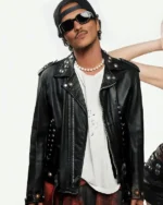 Buy Song Apt Bruno Mars Black Leather Biker Jacket Sale